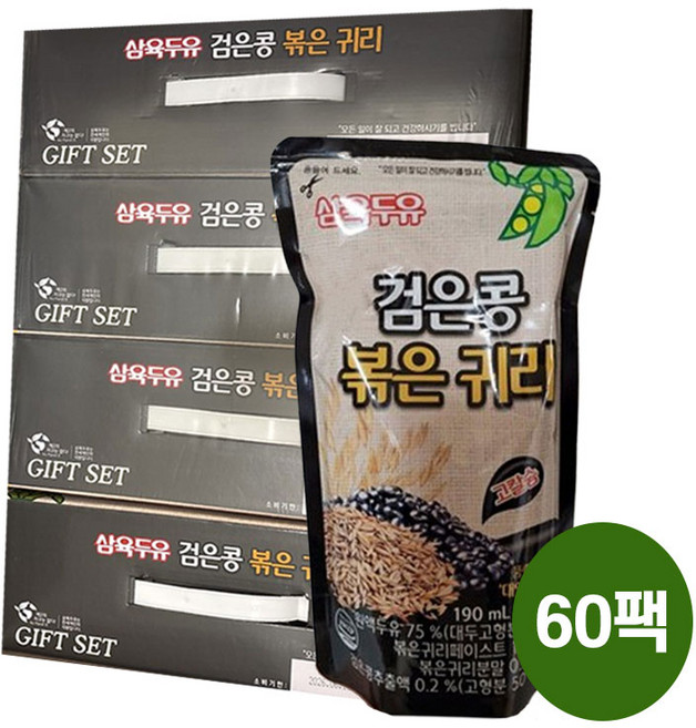 삼육두유 검은콩과볶은귀리, 190ml, 60개