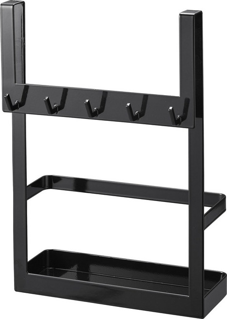 & tower 야마자키 실업(Yamazaki) 나막신 상자 도어 걸이 훅 툴 홀더 블랙 약, 1개