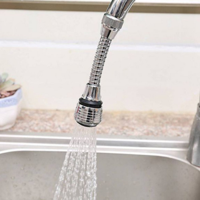 에이홈즈 세면대 싱크대 수전 주방 수도꼭지 긴 연장 탭 헤드 실버, 1개