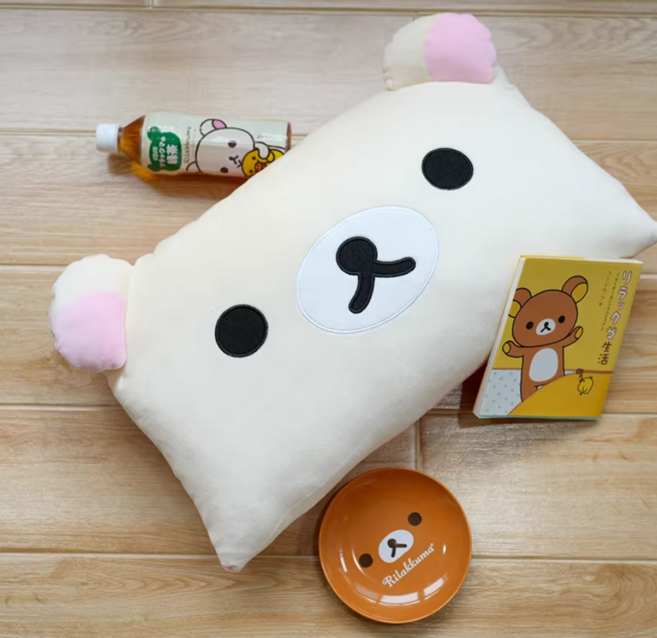 리락쿠마 코리락쿠마 대형 쿠션 베개 인형쿠션 감성 인테리어, 화이트