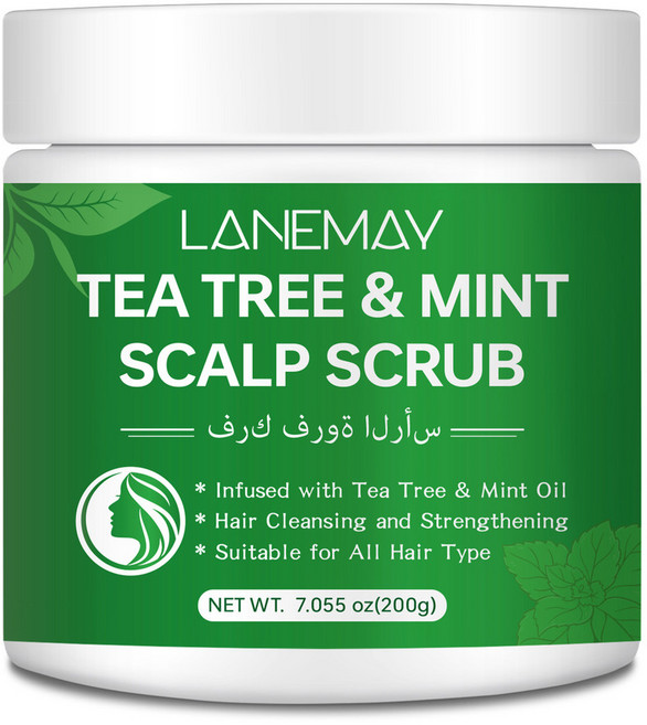 茶樹與薄荷 頭皮磨砂膏 清潔強化頭髮頭皮 改善頭皮健康, 1個
