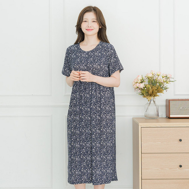 아킵 반팔원피스 데일리 홈웨어 냉감 드레스