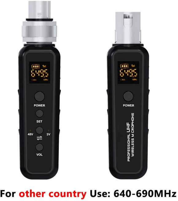 ealsem UHF 무선 마이크 컨버터 XLR 송신기 수신기 마이크 마이크 무선 시스템 640-690MHz