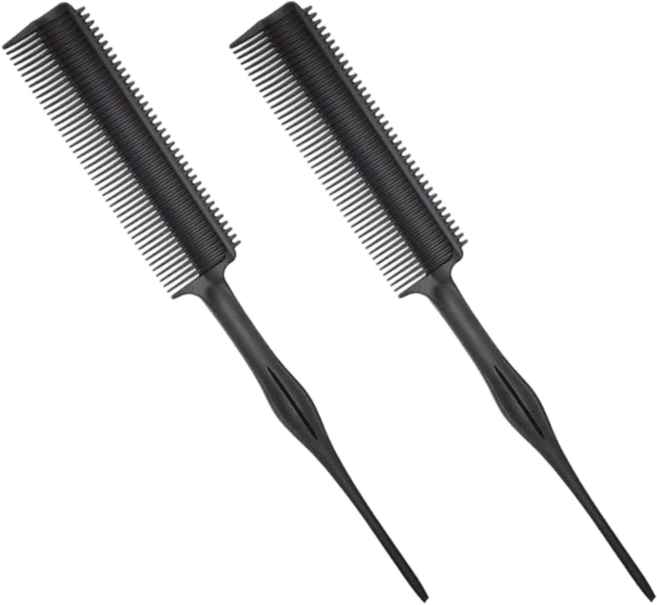 옐로구르미 아이롱 꼬리빗 전문가용 빗 미용실 2개세트 열펌, 1개, 블랙(1set_2개)