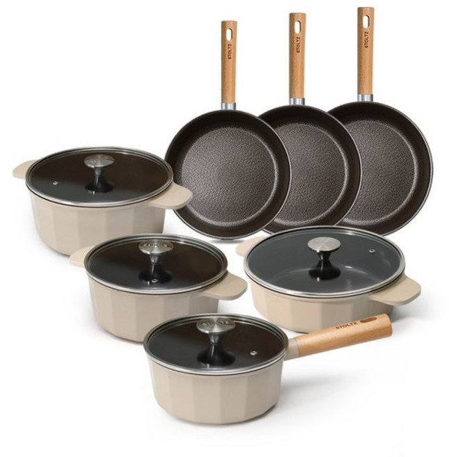 STOLTZ 초코 냄비 프라이팬 IH 인덕션 패밀리 7종세트(편수18+양수20+양수24+전골24+팬24+팬28+팬30), 상세설명 참조, 상세설명 참조, 없음