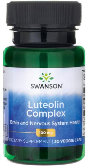 Swanson 斯旺森 木犀草素複合素食膠囊 100mg, 30顆, 1罐