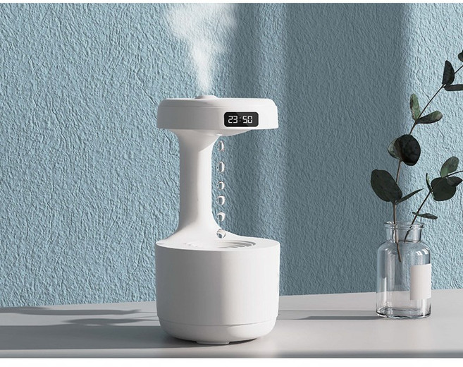 소형 탁상 물방울 역류 가정용 음소거 반중력 가습기, 화이트