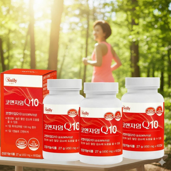 중장년 노년층 남성여성 고순도코엔자임Q10 2개월분X3개 혈압감소 항산화 활력면역건강, 3개, 60정