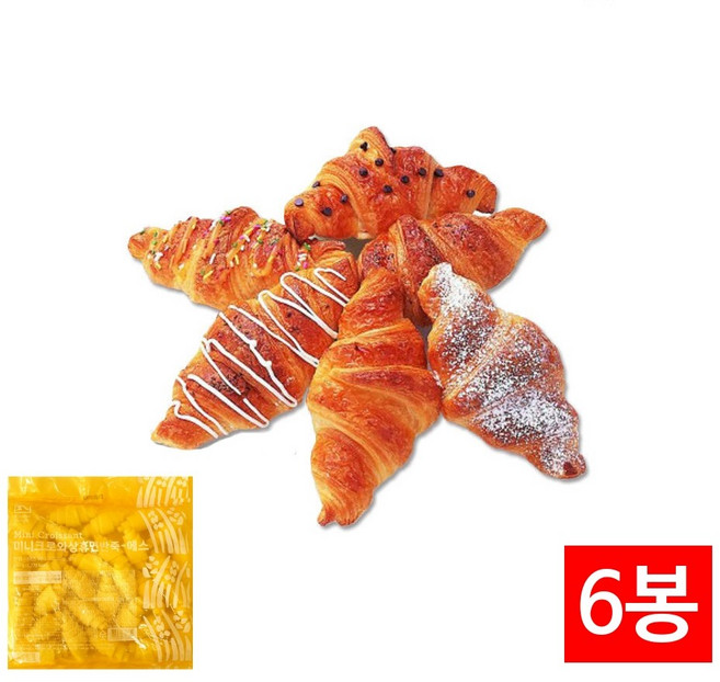 삼립 냉동생지 미니 크로와상 휴면반죽-에스 540g (18gX30입) X 6봉, 6개