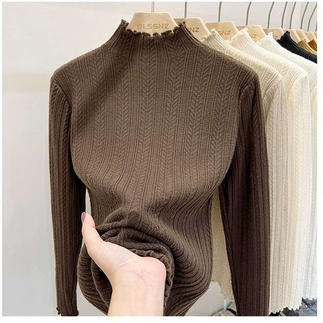 개미상서 여성 반폴라 니트 긴팔티