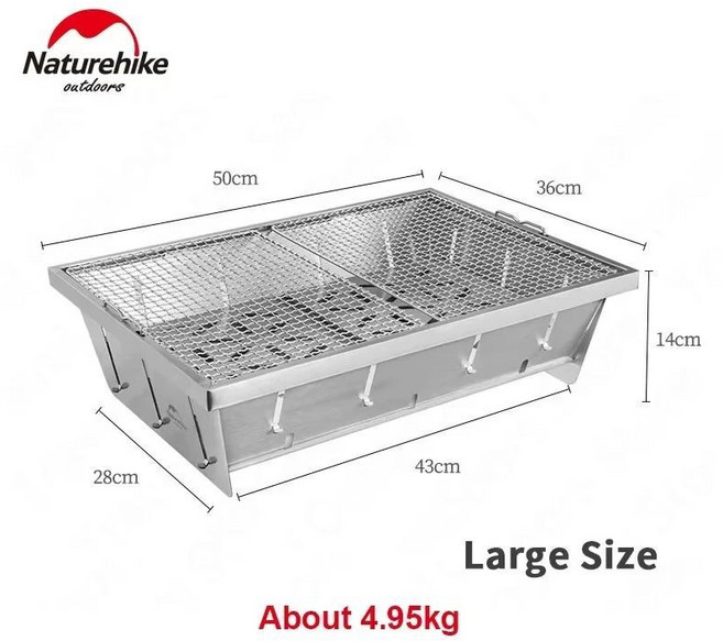 그릴 숯 접히는 장작 스토브 히터 바베큐 야외 캠핑 조리기구 휴대용 랙, 1개, 01 Large Stove