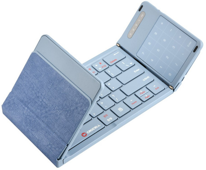 크로셀 CROCELL C-Flip Hybrid Touch 하이브리드 터치 접이식 무선 블루투스 키보드 (블루), 제조사축