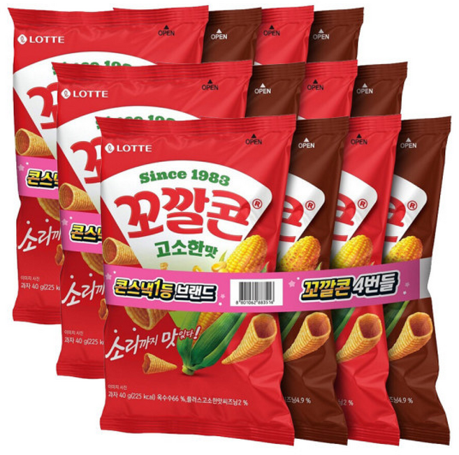 꼬깔콘 고소한맛 +군옥수수 (총 ), 12세트, 40g