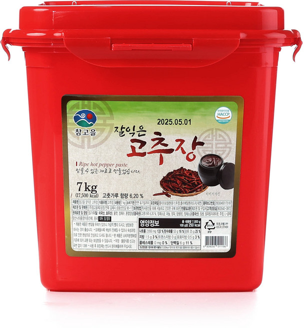 잘익은찰고추장 참고을 실온, 1개, 7kg