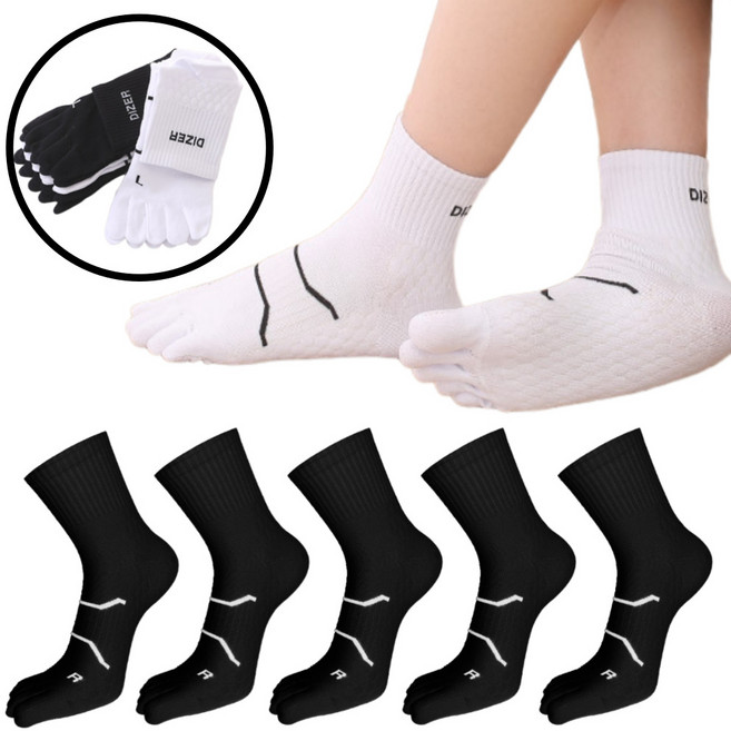 씨엠 발가락 스포츠 패션 남성 면 양말 5P