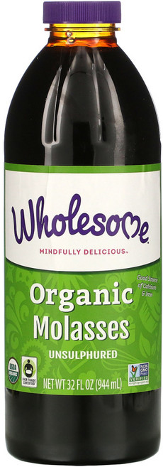 Wholesome Sweeteners 유기농 당밀 유황 성분 없음 944ml(32fl oz) 1팩, 944ml, 1개