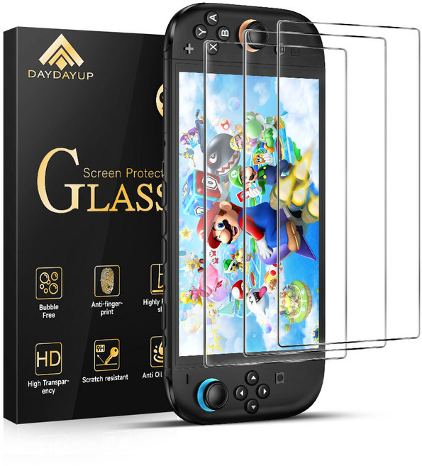DAYDAYUP 닌텐도 스위치2 강화유리 액정보호필름 전체 화면 보호 9H 경도 민감한 터치감 3P, 1세트, 투명, NS233-111