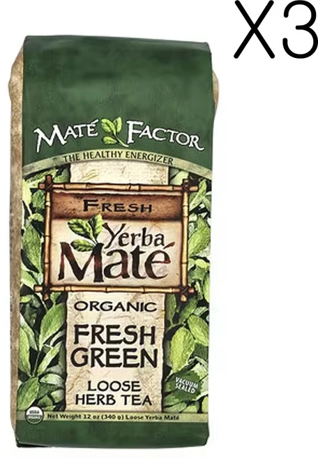 마이트 펙터 유기농 예르바 마테 루즈 허브티 프레시 그린 340g(12oz), 340g, 10개입, 3개 - 쿠팡