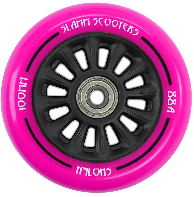 스턴트스쿠터 바퀴 스쿠터휠 scooter wheels 슬램스쿠터 정품 교체 바퀴 1개입 Abec9 베어링 포함 360호환 일반적인 스쿠터에 교체가능, 핑크, 1개