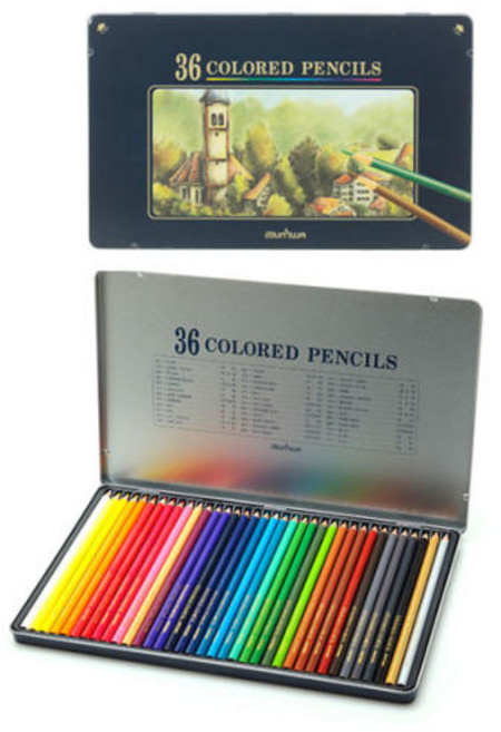 문화연필 넥스프로 고급 유성색연필, 36색, 1개