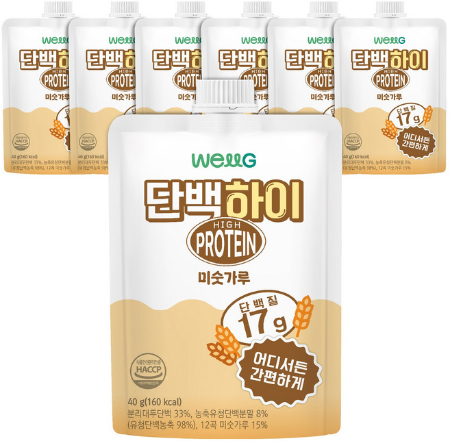 웰그린) 단백하이 미숫가루, 7개, 40g