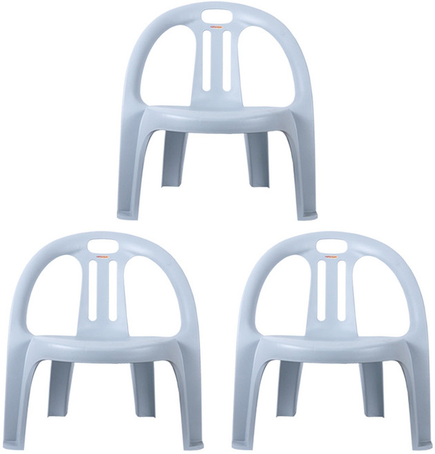 지오리빙 등받이 패밀리의자 3p, 3개, 그레이