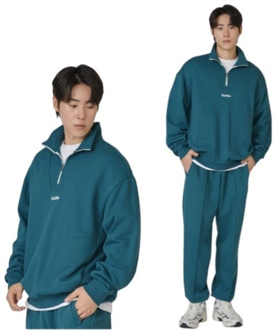 [백화점출고] 미즈노 미즈노 24AW 공용 니트 하프 집업 맨투맨 32YC4650 2C 면폴리 혼방 데일리 긴팔티셔츠