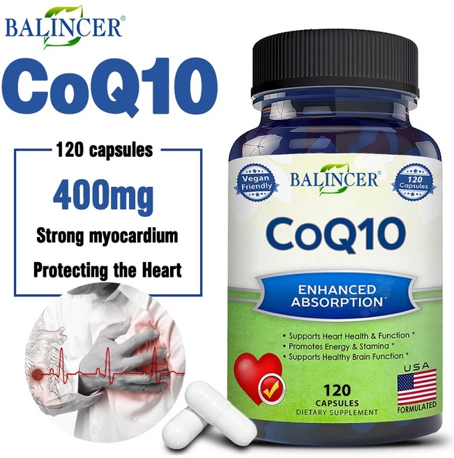 CoQ10(최대 강도 400mg 120캡슐) - 흡수율이 높은 비건 CoQ10 - 유비퀴논 보충제 추가 항산화제 심장 건강 및 기능 에너지 지구력을 지원하는 비타민, 120캡슐-3병, 3개, 120정 - 쿠팡