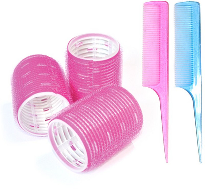 루시피 알루미늄 헤어롤+미니 꼬리빗 세트 (색상랜덤), 1개