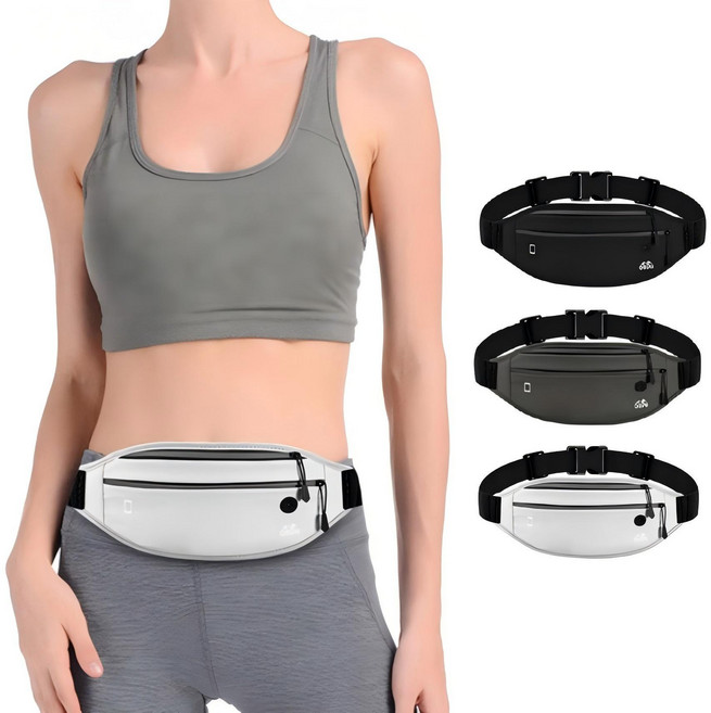 가볍고 편안한 초경량 방수 러닝벨트 허리힙색, 1개, 화이트