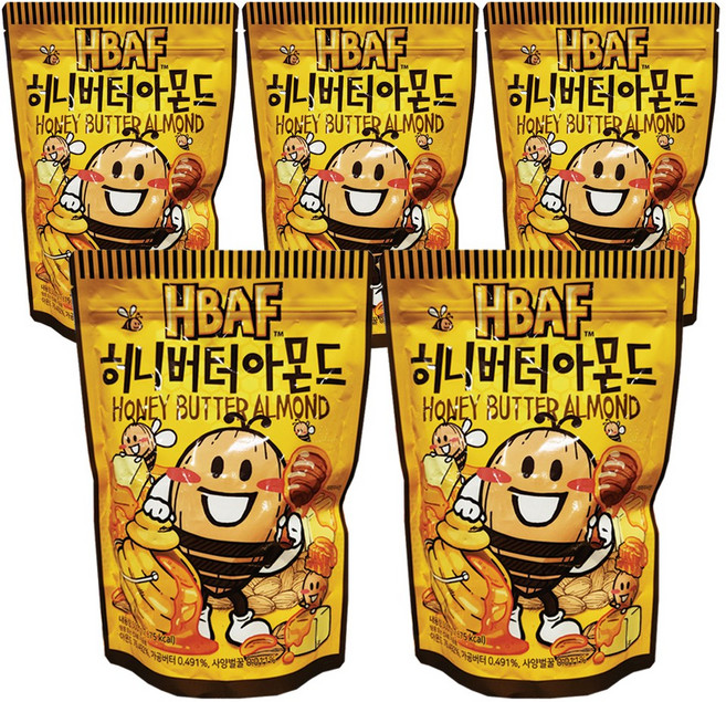 HBAF 허니버터 아몬드, 500g, 5개