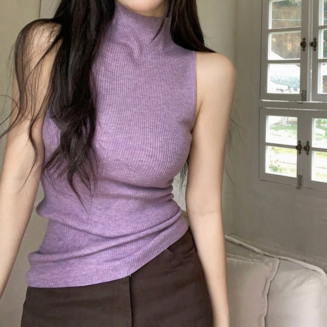 메이킹유 민소매 터틀넥 반폴라 8343일리아니트탑