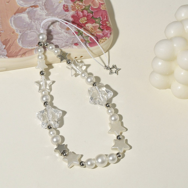 다오니 샵 블링블링 핸드폰 악세사리 핸드폰 비즈 스트랩, 1개, 별별별