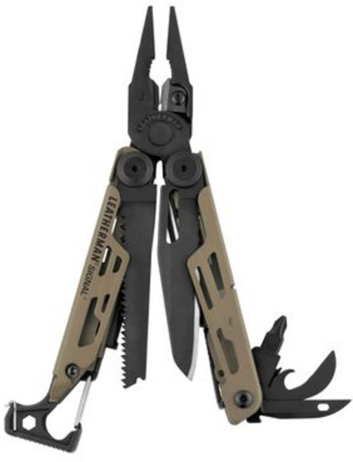 LEATHERMAN 레더맨 툴 SIGNAL 19 기능 파이어 스타터 구난 휘슬 25년 캠프