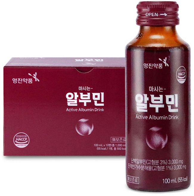 영진약품 마시는 알부민 단백질 보충 활력 케어 데일리 영양 음료, 100ml, 10개