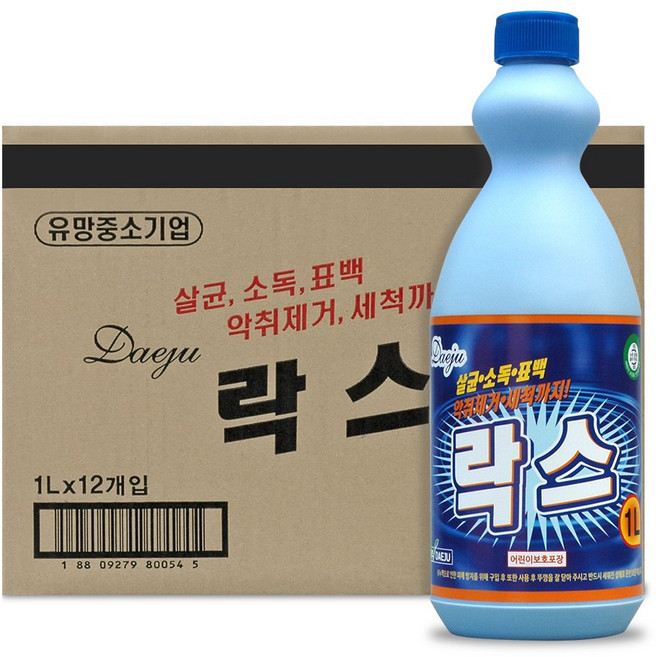 대주 락스 1L 대용량 업소용 욕실청소 살균소독제, 12개