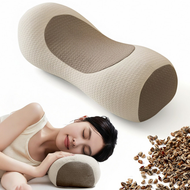 Norvee 메밀베개 3D 입체 디자인 통기성 좋은 편안한 베개, 1개, 아이보리