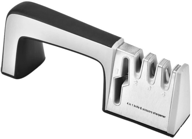 萬用磨刀器 磨刀石 磨菜刀 磨剪刀, 銀色, 1個