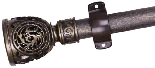 한국레일갤럭시 25mm 로얄 커튼봉 커텐봉, 흑동