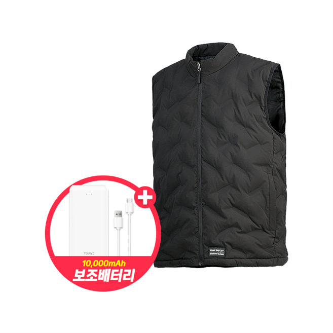 코오롱 발열조끼+배터리 1세트 방한조끼 보온조끼 겨울조끼 캠핑 등산 산책 KOLON