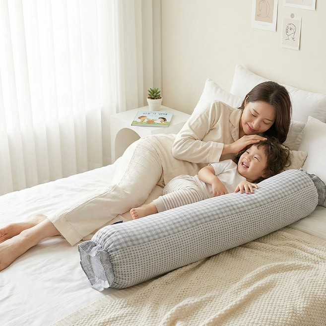 그리다 그리드 바디필로우 안고자는 긴 베개 임산부 알러지케어, 그레이