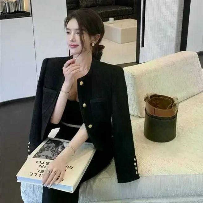 2024오버듀플레어스웨이드 메이블루 쏘이르트위드 가을자켓