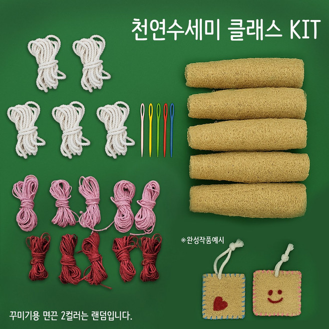 천연수세미 만들기 DIY 키트(5인) 교육 체험 마을 공동체 단체 원데이클래스 환경 제로웨이스트 업사이클링 친환경 체험 수업, 1개, 5개입