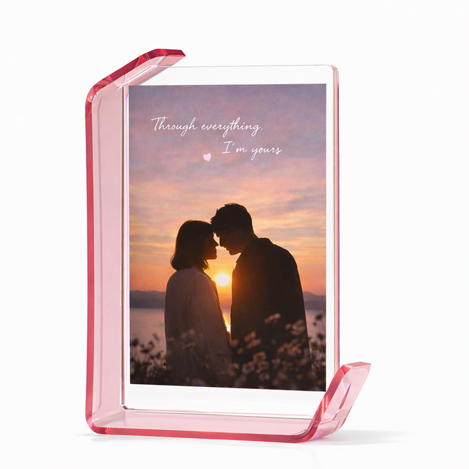 언발란스 고급 아크릴 프레임 L형 스탠드 액자, 분홍