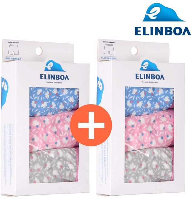 1+1 [엘인보아] 주니어 여아 무형광 스판 드로즈_코튼플라워 3종