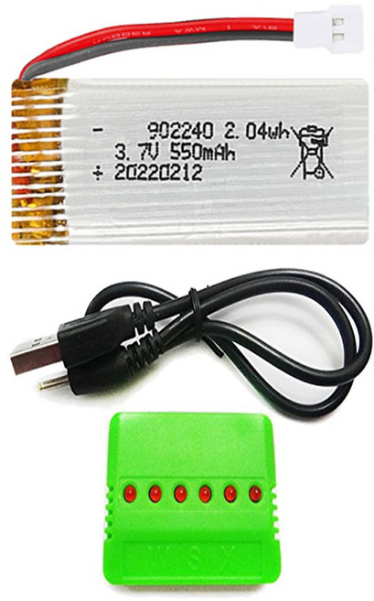 드론배터리 3.7v 550mah 1개 멀티충전기 1개세트