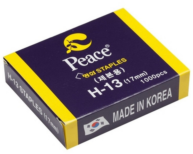 평화 스테플러침 H-13 17mm 80x70x20 1000pcs, 단품, 단품