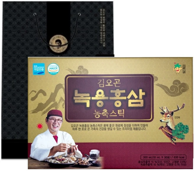 김오곤 녹용홍삼 농축스틱 선물세트, 300ml, 1개 - 쿠팡