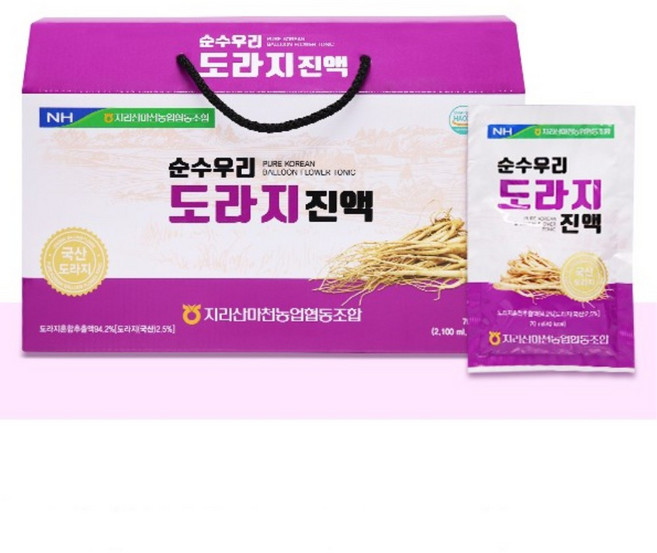 농협 국산 도라지 진액 30포x2박스 목 건강 즙 부모님 어르신 선생님 거래처 명절 선물, 70ml, 60개