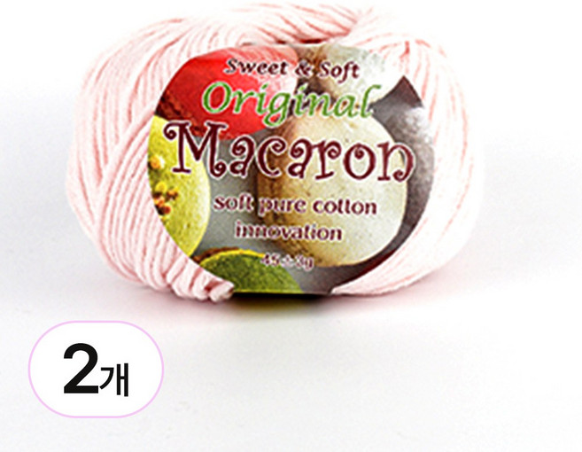 바토니팅 마카롱실 2P 마카롱 뜨개실 털실, 008 하얀장미, 2개